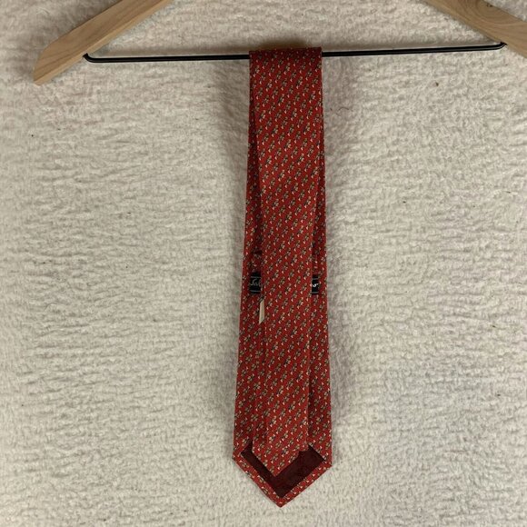 Salvatore Ferragamo Neck Tie Men's Red Dog Bone Print Silk Business Classic 9601 - Picture 3 of 10